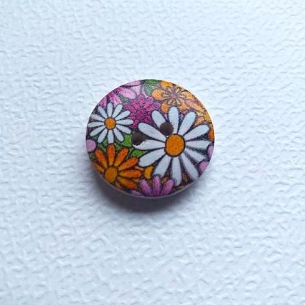 Galanterie: Dřevěný dekorační knoflík 23 mm (1ks)