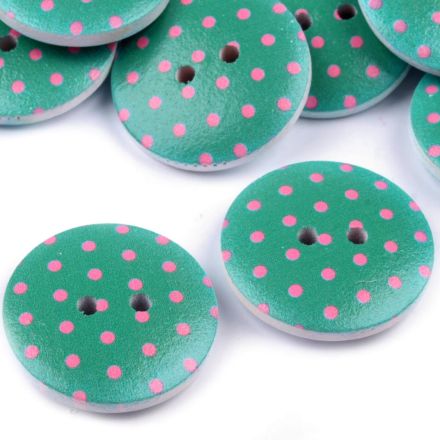 Galanterie: Dřevěný dekorační knoflík 23 mm (1ks) - mint