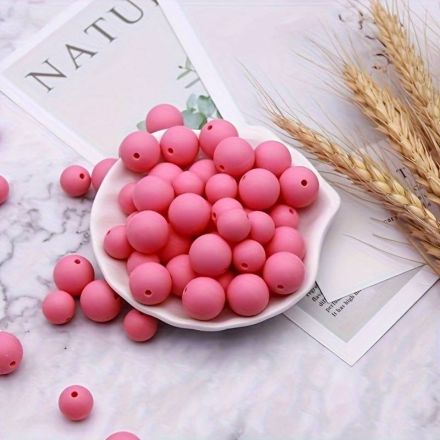 Galanterie: Plastové matné korálky 10 mm (20ks) - pink