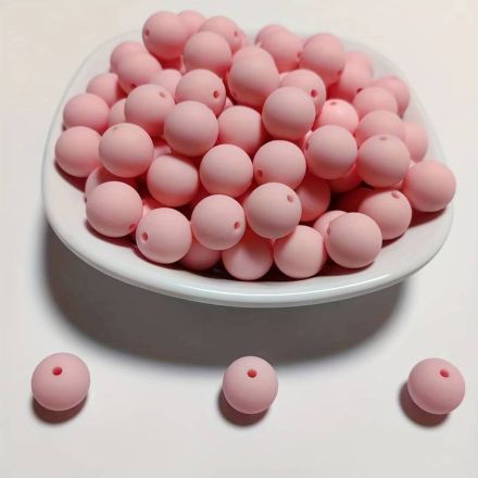 Galanterie: Plastové matné korálky 10 mm (20ks) - sv.růžová