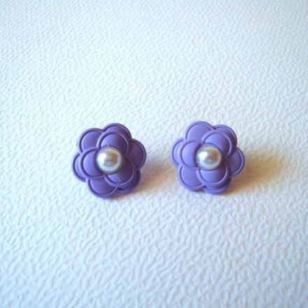 Galanterie: Plastový knoflík květ 17 mm (1ks) - lila