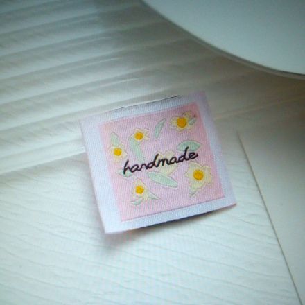 Galanterie: Nášivka / štítek Handmade (1ks) 