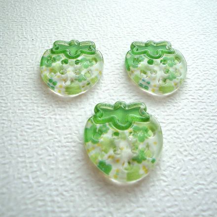 Galanterie: Plastový knoflík jahoda 25 mm (1ks)