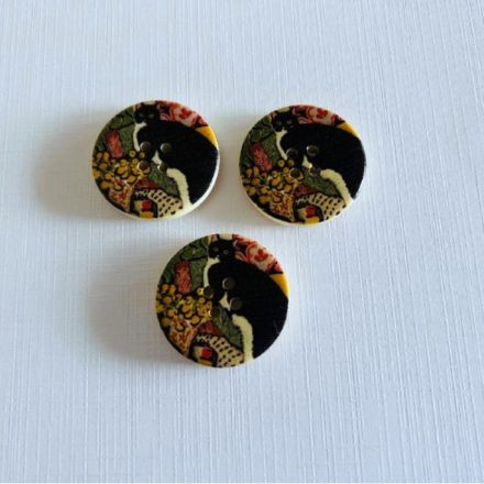 Galanterie: Dřevěný dekorační knoflík 30 mm (1ks)