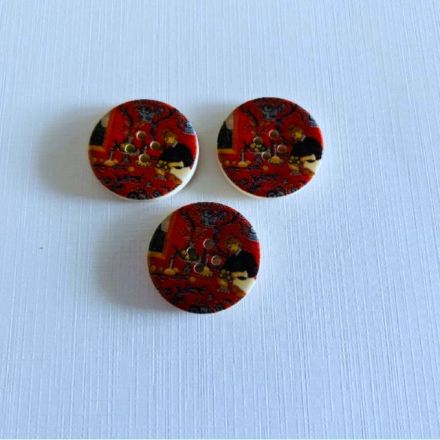 Galanterie: Dřevěný dekorační knoflík 30 mm (1ks)