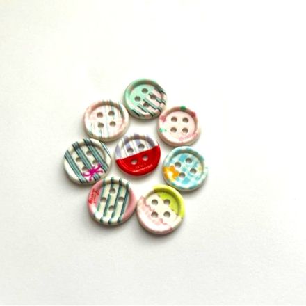 Galanterie: Plastové knoflíky 22 mm (8ks) - mix