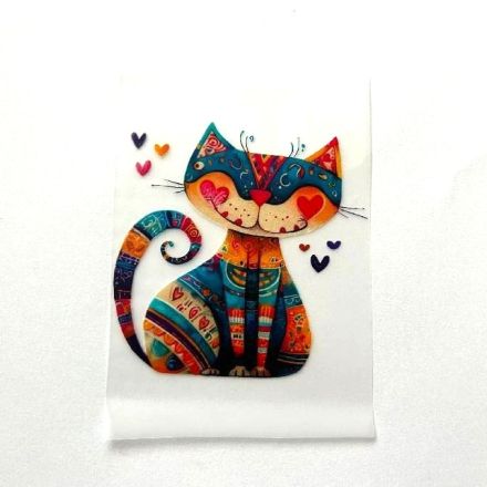 Galanterie: Nažehlovací aplikace kočka 7,5x8 cm