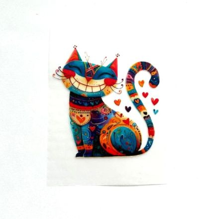 Galanterie: Nažehlovací aplikace kočka 7,5x8 cm