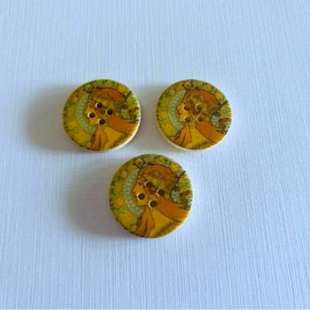 Galanterie: Dřevěný dekorační knoflík 30 mm (1ks)