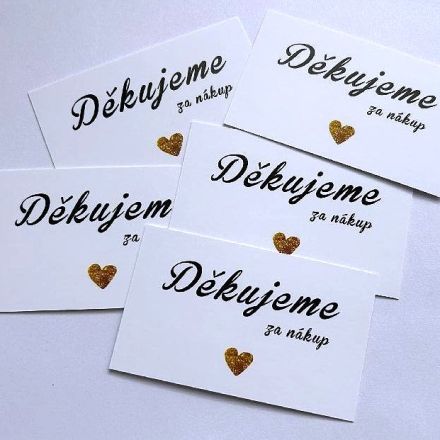 Galanterie: Děkovací kartička 9x5,5 cm (1ks)