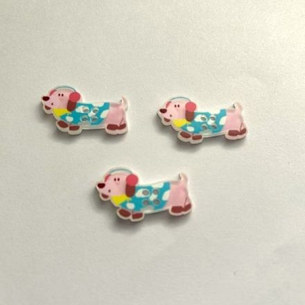 Galanterie: Plastový knoflík pejsek 30x18 mm (1ks)