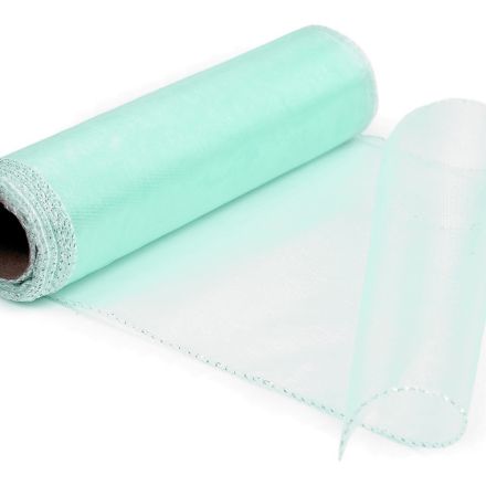 Galanterie: Dekorační organza šíře 21 cm (1m) - mintová