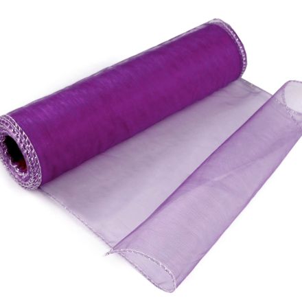 Galanterie: Dekorační organza šíře 21 cm (1m) - fialová