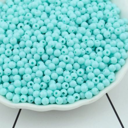 Galanterie: Plastové korálky Color 4 mm (20g) - mint