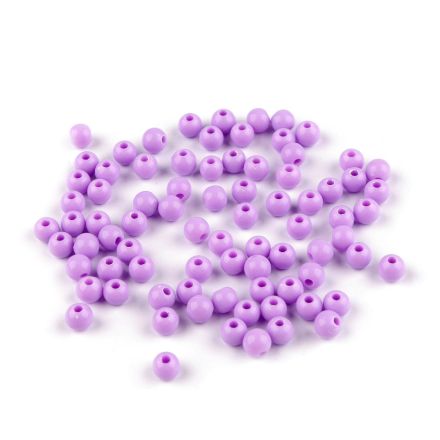 Galanterie: Plastové korálky 6 mm (10g) - fialová