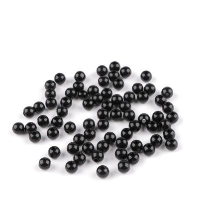 Galanterie: Plastové korálky 6 mm (10g) - černá