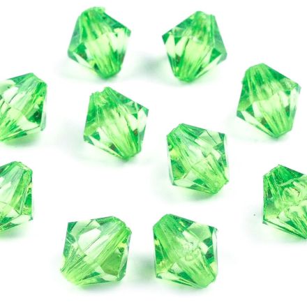 Galanterie: Plastové korálky cínovky 8x8mm (37ks) - zelená