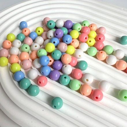 Galanterie: Plastové korálky 10 mm (20ks) - mix