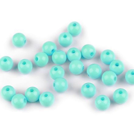 Galanterie: Plastové korálky 8 mm (20ks) - mint