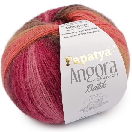 Galanterie: Pletací příze Papatya Angora Batik 100g 