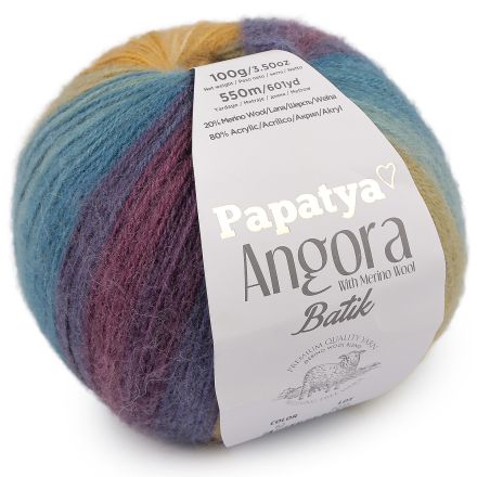 Galanterie: Pletací příze Papatya Angora Batik 100g 