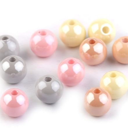 Galanterie: Plastové korálky 10 mm (20ks) - mix