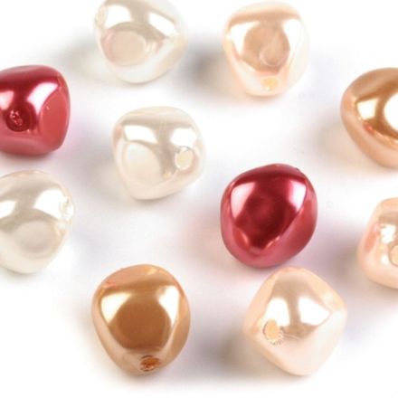 Galanterie: Plastové korálky 10x12 mm (20ks) - mix