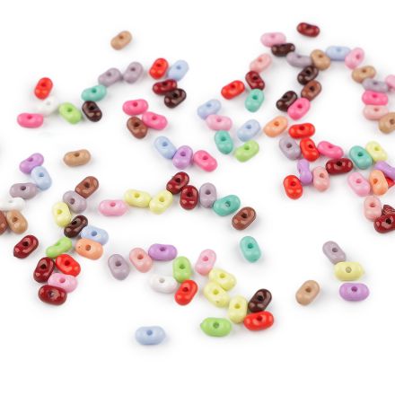 Galanterie: Plastové korálky peanut 4x6 mm (10g) - mix
