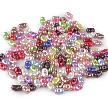 Galanterie: Plastové korálky peanut 4x6 mm (10g) - multikolor