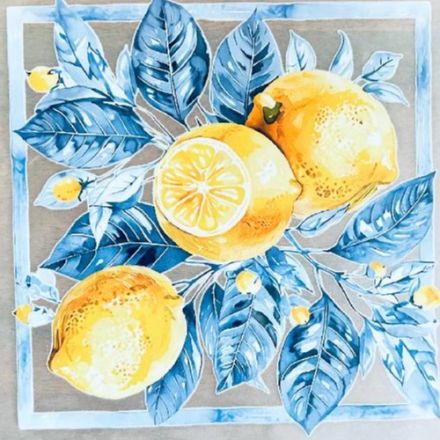 Galanterie: Zažehlovací aplikace citrony 22,5x22 cm (1ks)