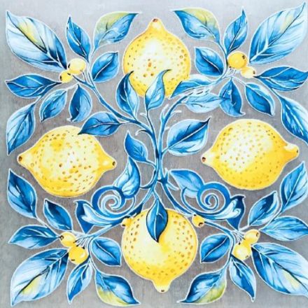 Galanterie: Zažehlovací aplikace citrony 22,5x22 cm (1ks)