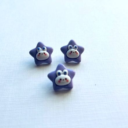 Galanterie: Plastový knoflík hvězda 22 mm (1ks) - fialová
