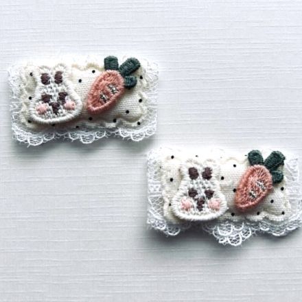 Galanterie: Aplikace / nášivka 4,5x2 cm (1ks) - bílá